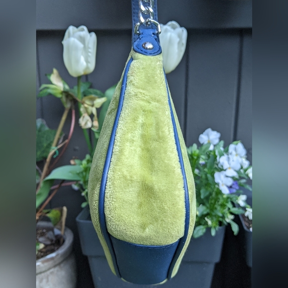 SOLD - Juicy Couture Velour Leather Baguette Bag Vintage 2000s Authentic - Picture 4 of 9